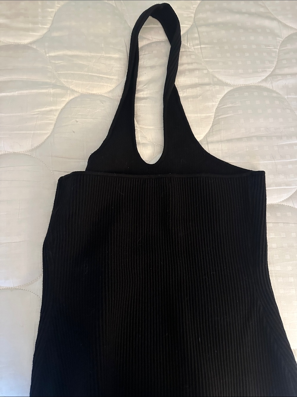 Express Black Ribbed Halter Tank Top - Picture 3 of 4